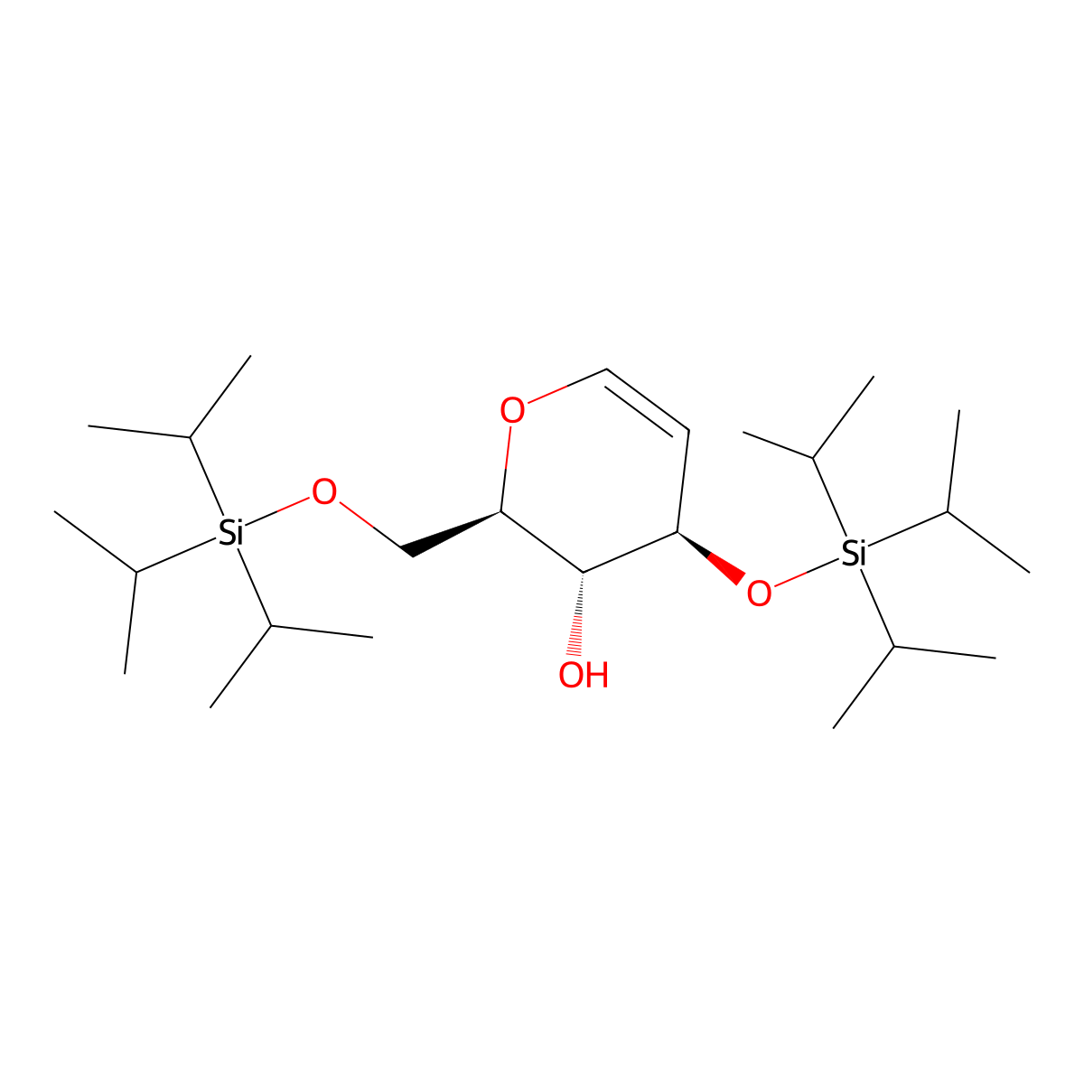 1,5-Anhydro-2-deoxy-3,6-bis-O-[tris(1-methylethyl)silyl]-D-arabino-hex-1-enitol molecular structure, CAS 343338-29-4