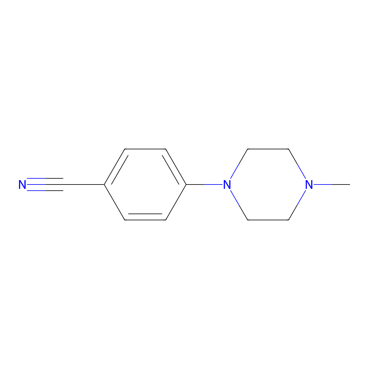 4-(4-Methylpiperazin-1-yl)benzonitrile molecular structure, CAS 34334-28-6
