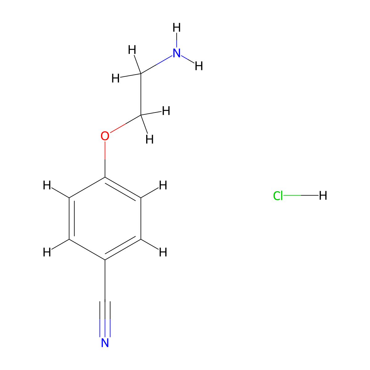 4-(2-Aminoethoxy)benzonitrile hydrochloride molecular structure, CAS 34334-34-4