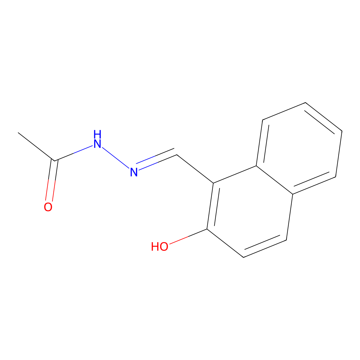 Acetic acid, 2-[(2-hydroxy-1-naphthalenyl)methylene]hydrazide molecular structure, CAS 34334-87-7
