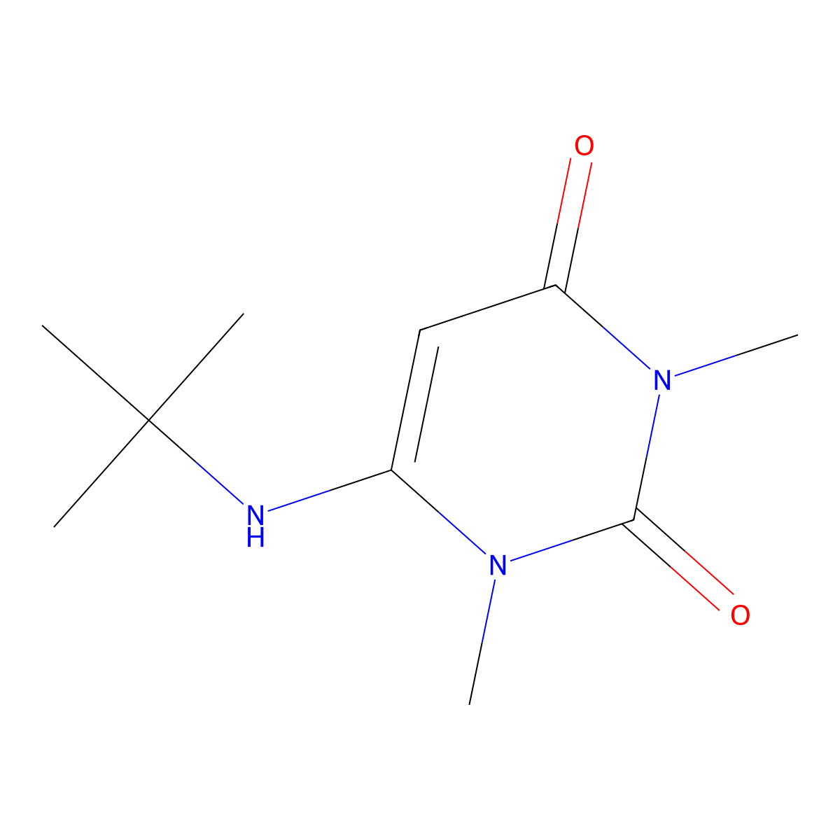 6-(Tert-butylamino)-1,3-dimethylpyrimidine-2,4-dione molecular structure, CAS 343346-64-5