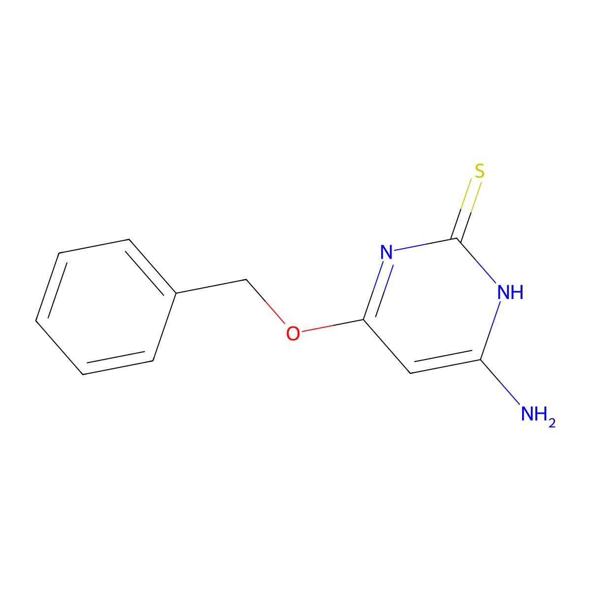 4-amino-6-(benzyloxy)-2(3H)-pyrimidinethione molecular structure, CAS 343346-78-1