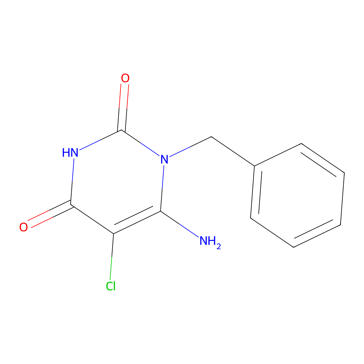 6-Amino-1-benzyl-5-chloropyrimidine-2,4-dione molecular structure, CAS 343347-98-8