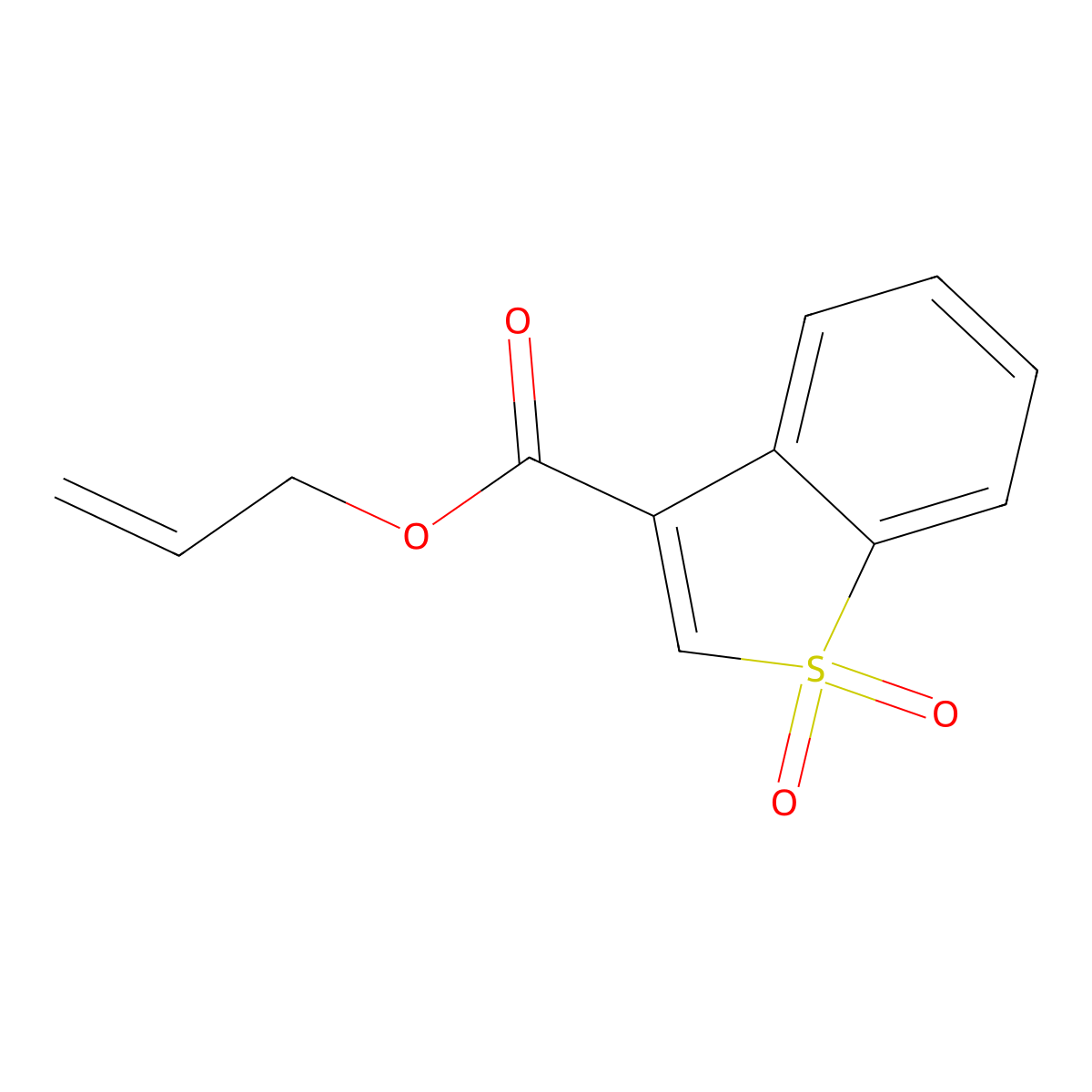 Prop-2-en-1-yl 1,1-dioxo-1lambda6-benzothiophene-3-carboxylate molecular structure, CAS 343348-12-9