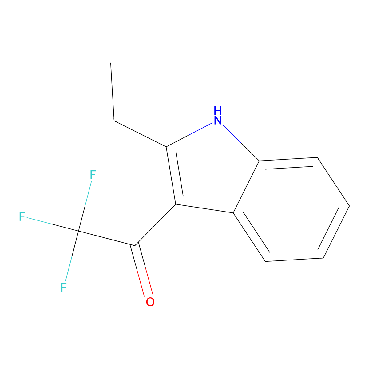 1-(2-ethyl-1H-indol-3-yl)-2,2,2-trifluoroethanone molecular structure, CAS 343350-70-9