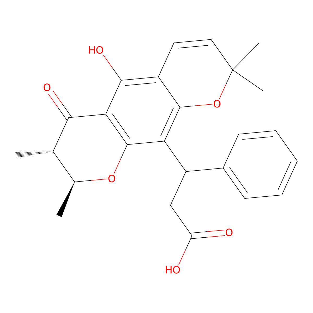 3-[(7S,8S)-5-hydroxy-2,2,7,8-tetramethyl-6-oxo-7,8-dihydropyrano[3,2-g]chromen-10-yl]-3-phenylpropanoic acid molecular structure, CAS 34336-13-5