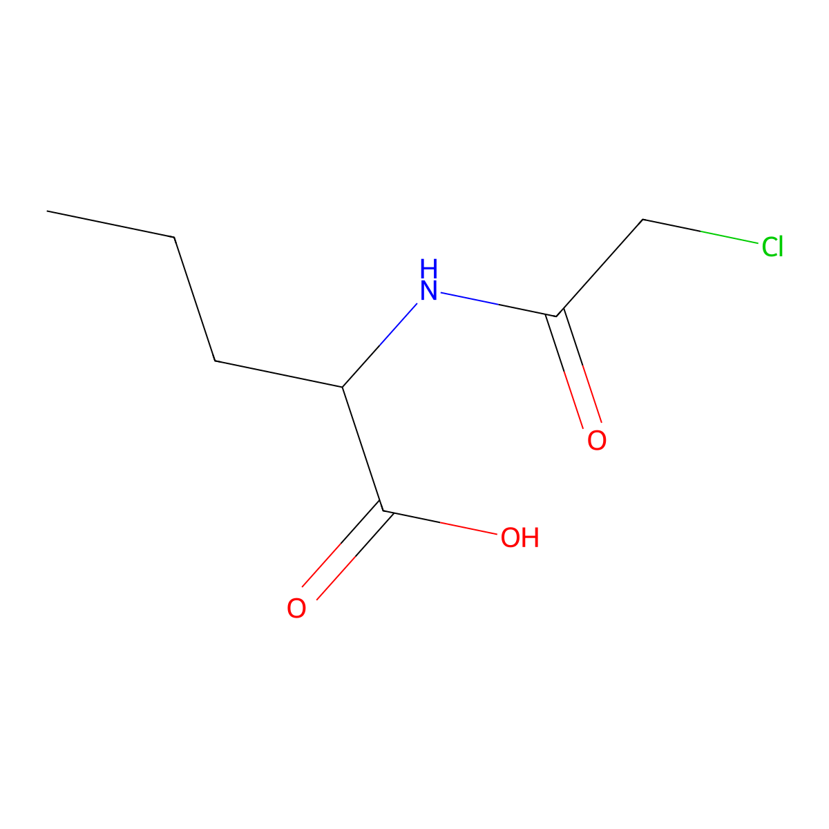 2-(2-Chloroacetamido)pentanoic acid molecular structure, CAS 34337-03-6