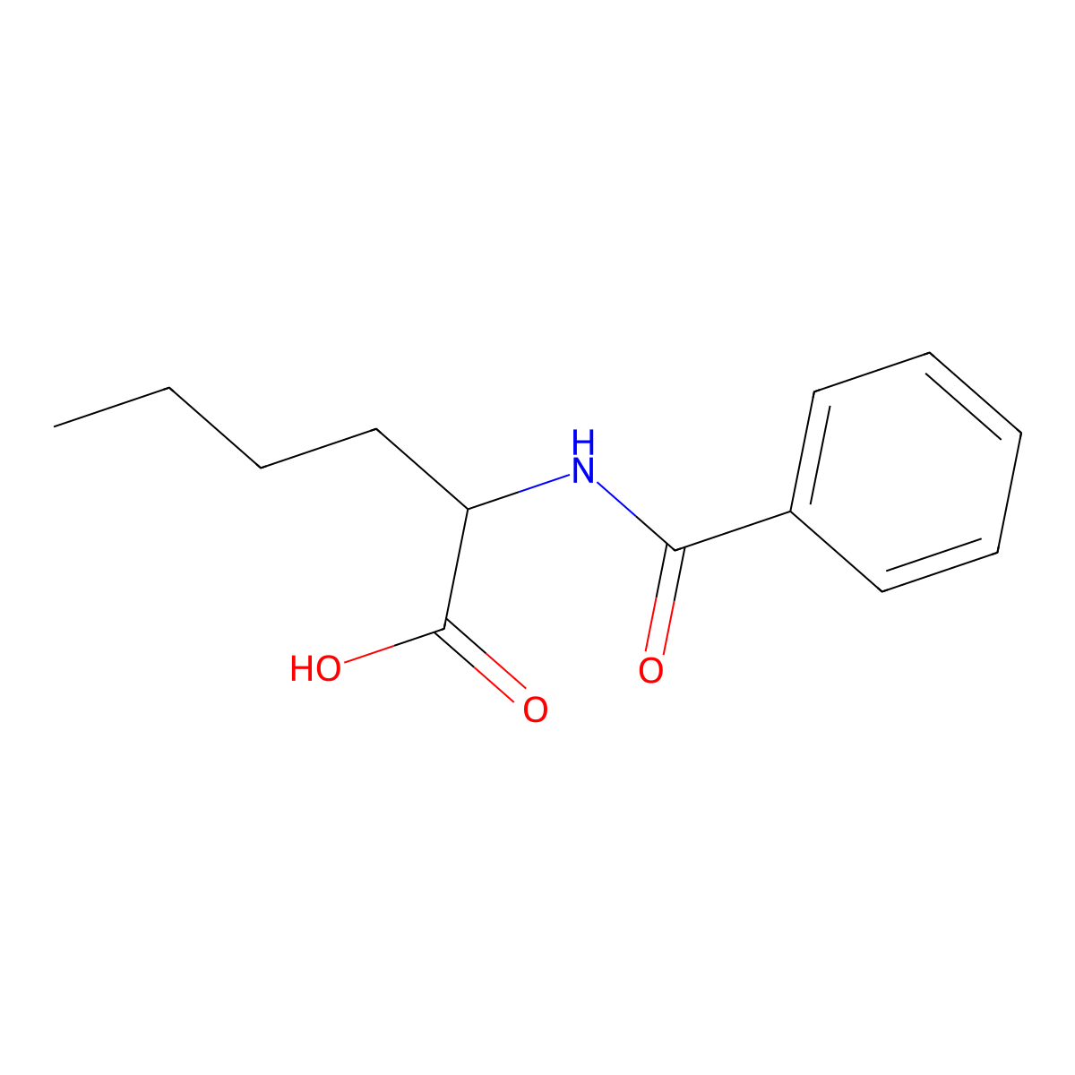 N-Benzoylnorleucine molecular structure, CAS 34337-14-9