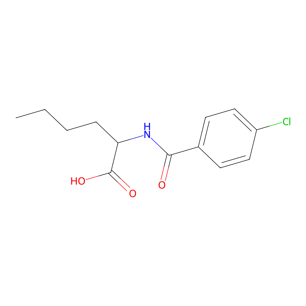 N-[(4-chlorophenyl)carbonyl]norleucine molecular structure, CAS 34337-17-2