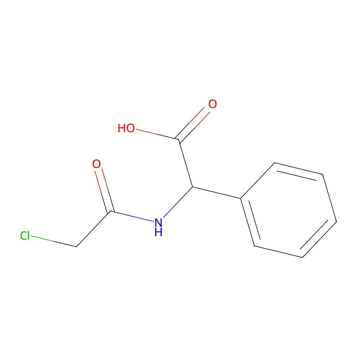 [(Chloroacetyl)amino](phenyl)acetic acid molecular structure, CAS 34337-20-7