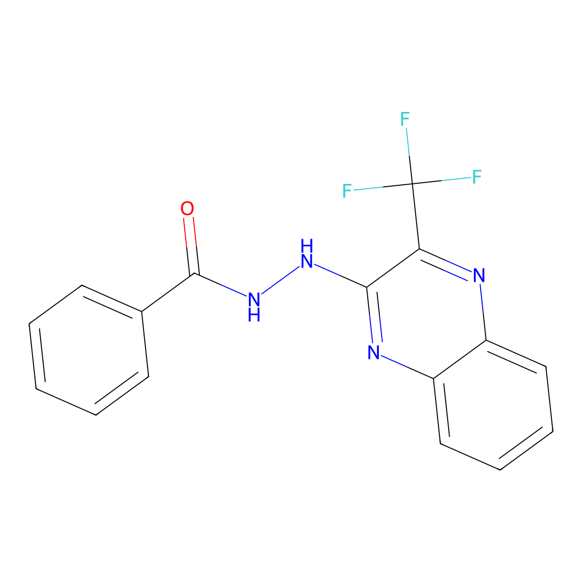 N'-[3-(trifluoromethyl)-2-quinoxalinyl]benzenecarbohydrazide molecular structure, CAS 343372-42-9