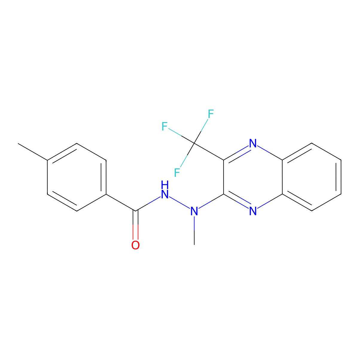 N',4-dimethyl-N'-[3-(trifluoromethyl)quinoxalin-2-yl]benzohydrazide molecular structure, CAS 343372-50-9