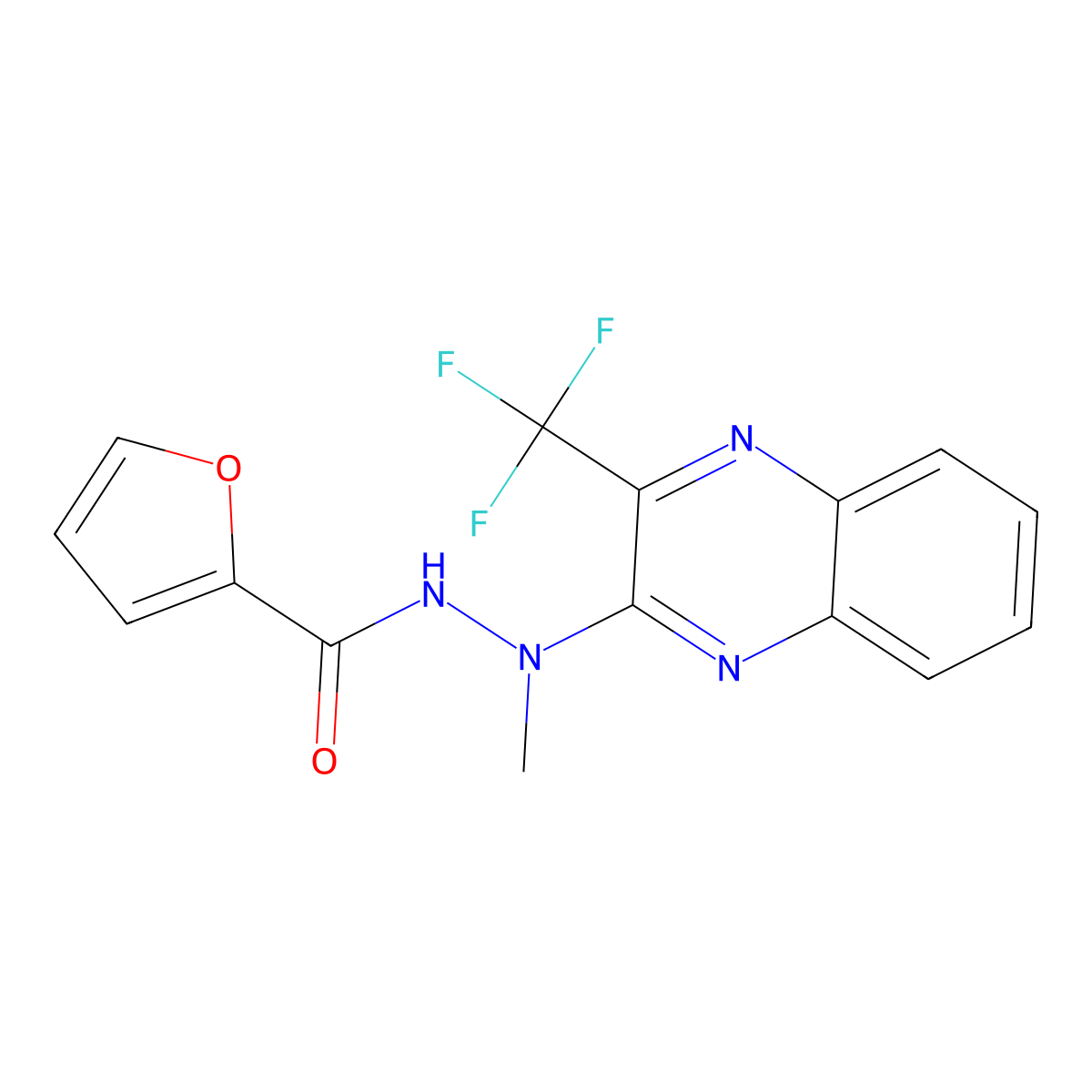 N'-methyl-N'-[3-(trifluoromethyl)quinoxalin-2-yl]furan-2-carbohydrazide molecular structure, CAS 343372-51-0