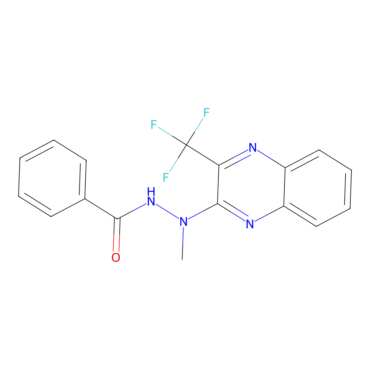 N'-methyl-N'-[3-(trifluoromethyl)-2-quinoxalinyl]benzenecarbohydrazide molecular structure, CAS 343372-52-1