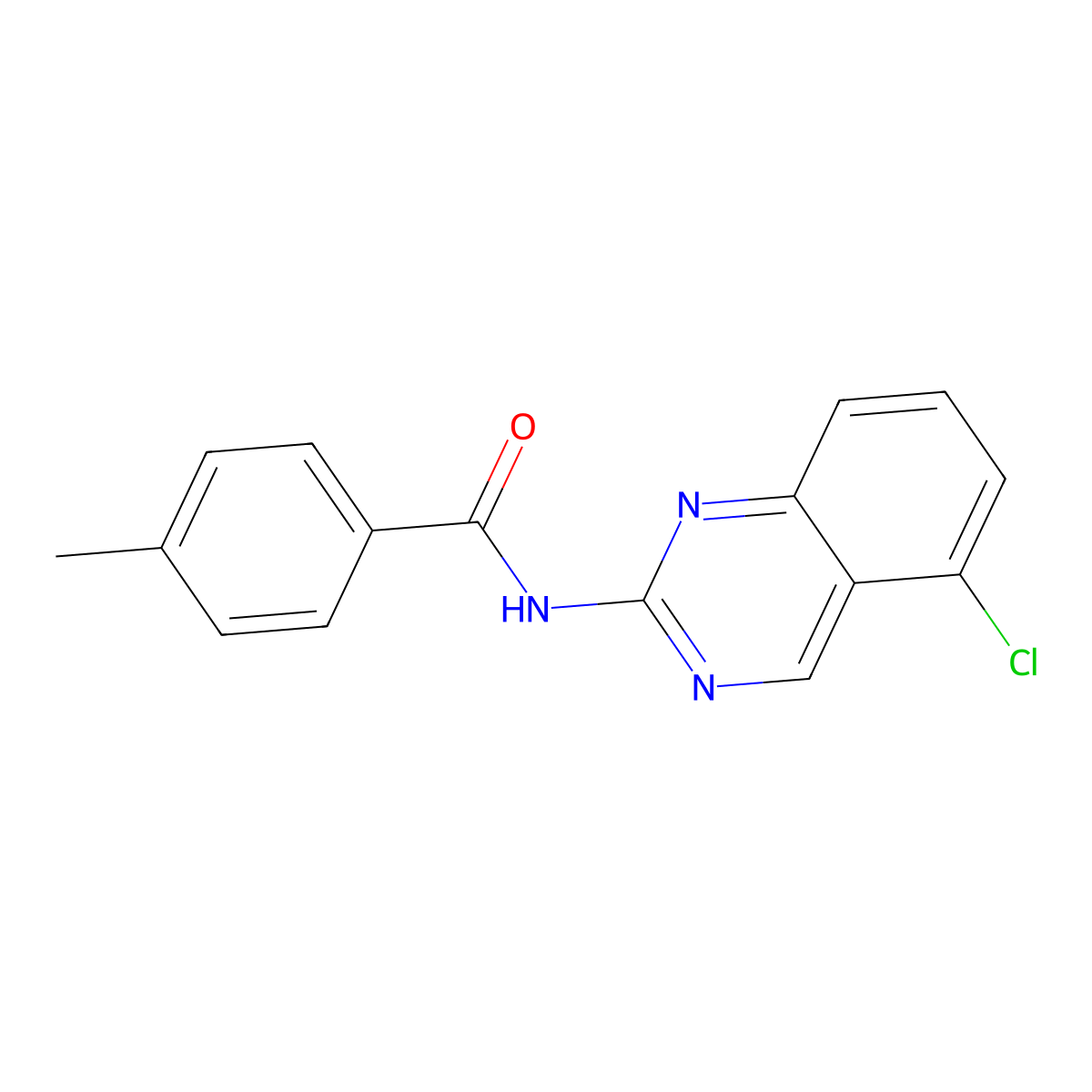 N-(5-chloroquinazolin-2-yl)-4-methylbenzamide molecular structure, CAS 343372-55-4