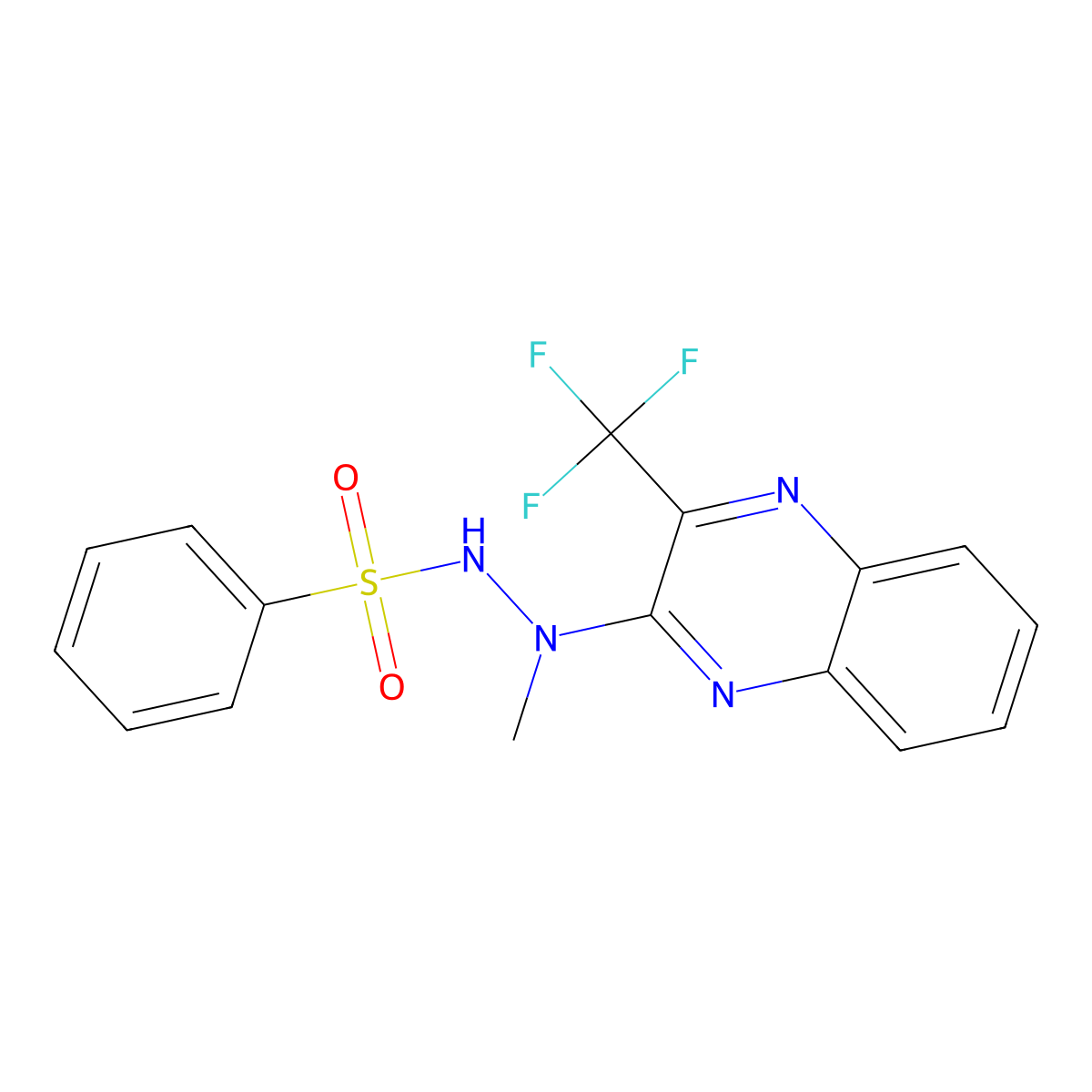 N'-methyl-N'-[3-(trifluoromethyl)quinoxalin-2-yl]benzenesulfonohydrazide molecular structure, CAS 343372-58-7