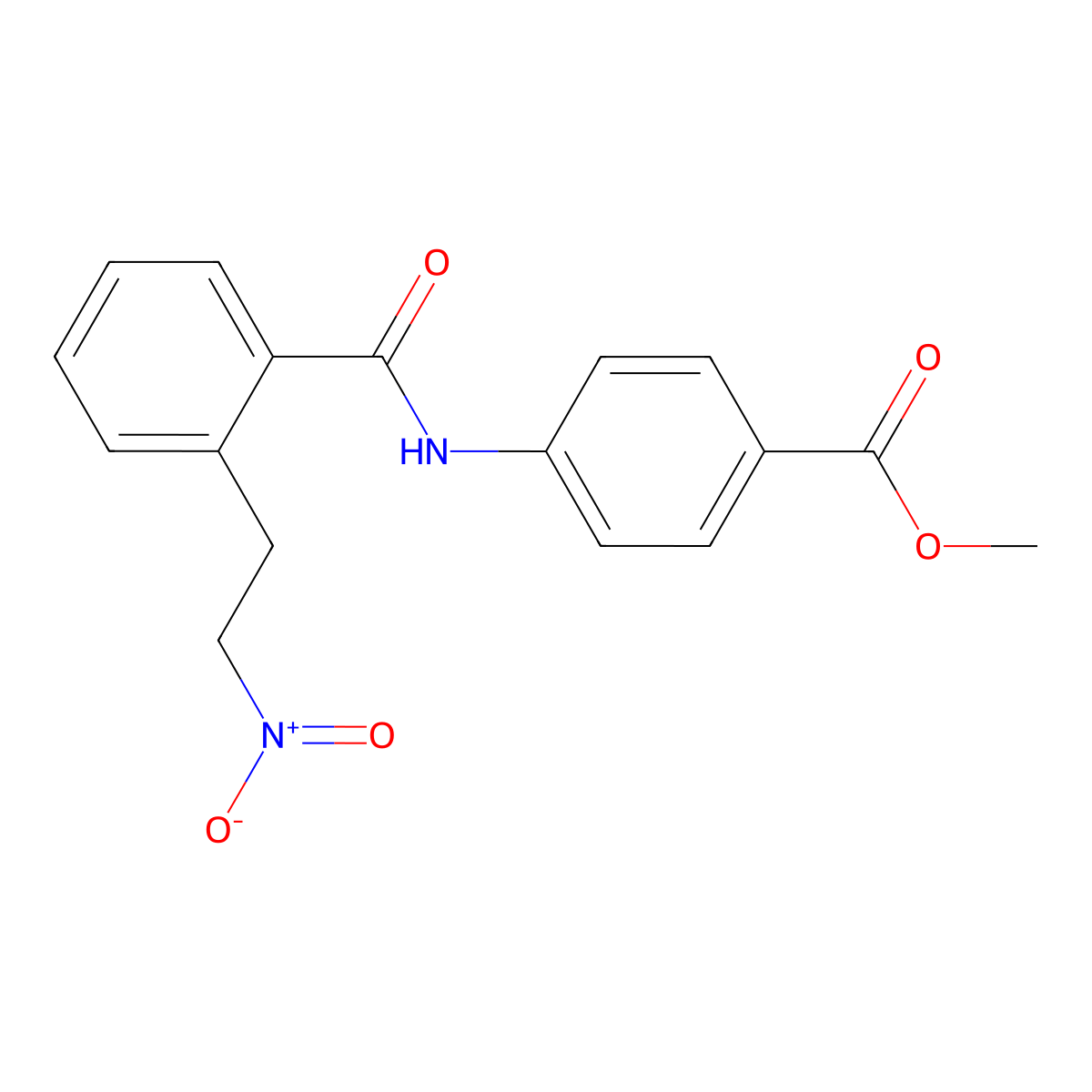 Methyl 4-[[2-(2-nitroethyl)benzoyl]amino]benzoate molecular structure, CAS 343372-65-6