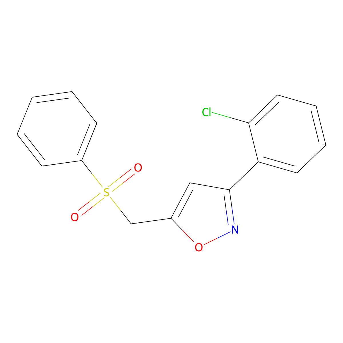 3-(2-Chlorophenyl)-5-[(phenylsulfonyl)methyl]isoxazole molecular structure, CAS 343372-67-8