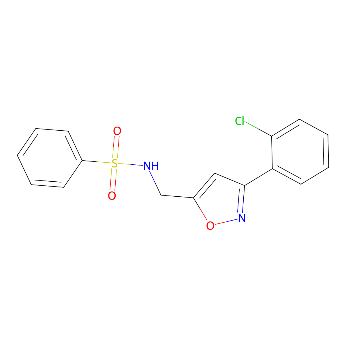 N-{[3-(2-chlorophenyl)-5-isoxazolyl]methyl}benzenesulfonamide molecular structure, CAS 343372-68-9