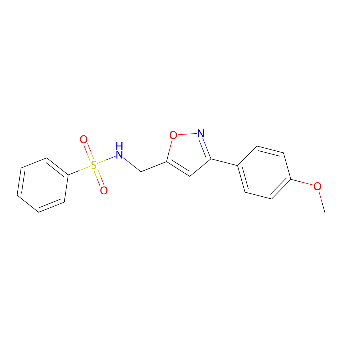 N-{[3-(4-methoxyphenyl)-5-isoxazolyl]methyl}benzenesulfonamide molecular structure, CAS 343372-72-5
