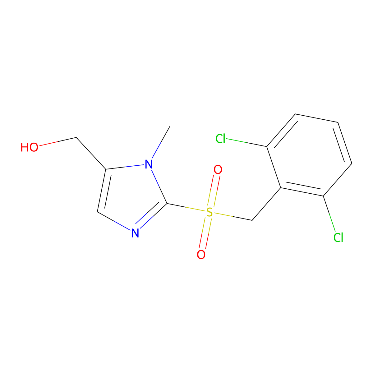 {2-[(2,6-dichlorobenzyl)sulfonyl]-1-methyl-1H-imidazol-5-yl}methanol molecular structure, CAS 343372-85-0