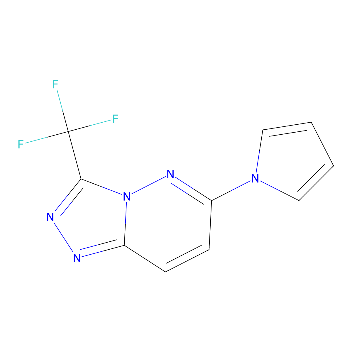 6-(1H-pyrrol-1-yl)-3-(trifluoromethyl)[1,2,4]triazolo[4,3-b]pyridazine molecular structure, CAS 343372-90-7