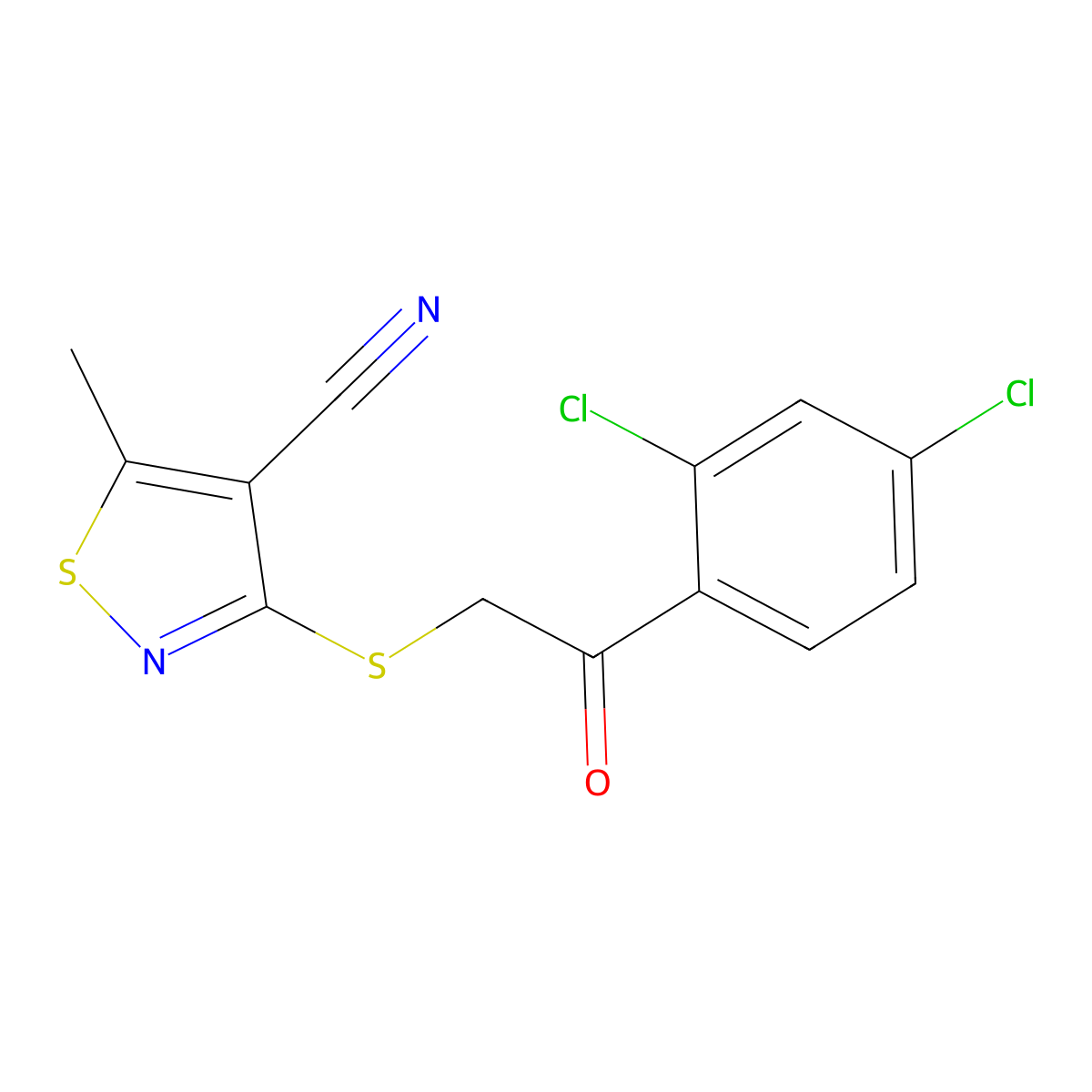 3-{[2-(2,4-Dichlorophenyl)-2-oxoethyl]sulfanyl}-5-methyl-4-isothiazolecarbonitrile molecular structure, CAS 343372-95-2