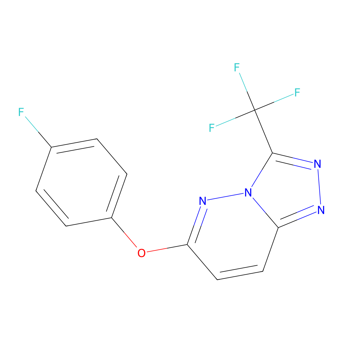 6-(4-Fluorophenoxy)-3-(trifluoromethyl)-[1,2,4]triazolo[4,3-b]pyridazine molecular structure, CAS 343372-96-3