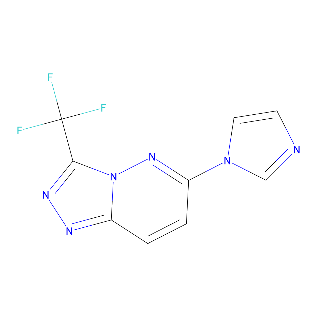 6-(1H-imidazol-1-yl)-3-(trifluoromethyl)[1,2,4]triazolo[4,3-b]pyridazine molecular structure, CAS 343372-97-4