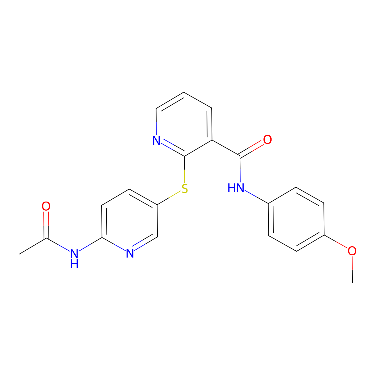 2-{[6-(acetylamino)-3-pyridinyl]sulfanyl}-N-(4-methoxyphenyl)nicotinamide molecular structure, CAS 343373-15-9