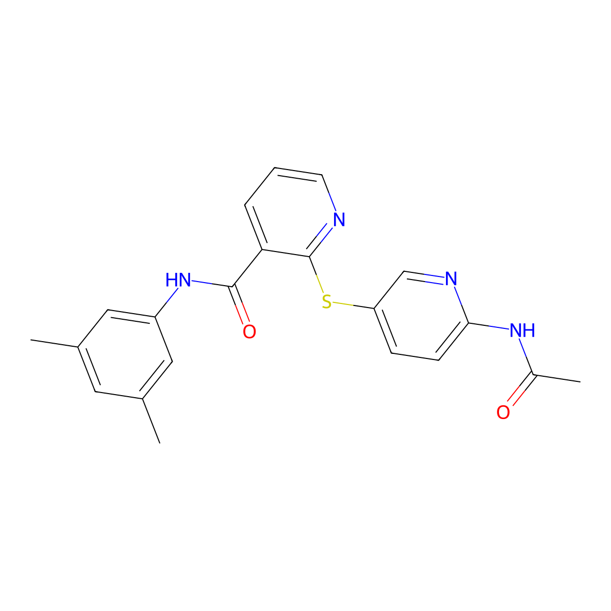 2-{[6-(acetylamino)-3-pyridinyl]sulfanyl}-N-(3,5-dimethylphenyl)nicotinamide molecular structure, CAS 343373-17-1