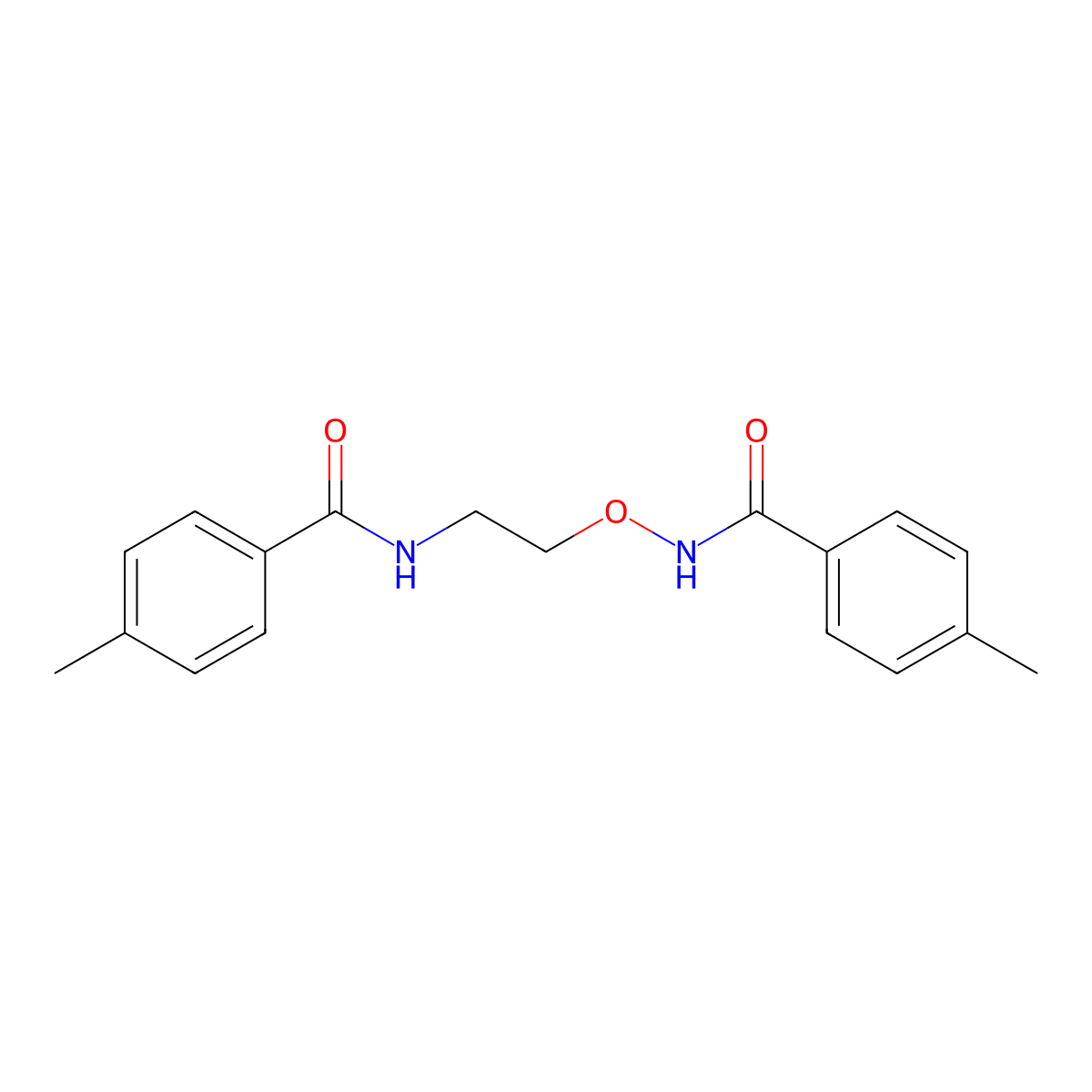 4-methyl-N-[2-[(4-methylbenzoyl)amino]oxyethyl]benzamide molecular structure, CAS 343373-21-7