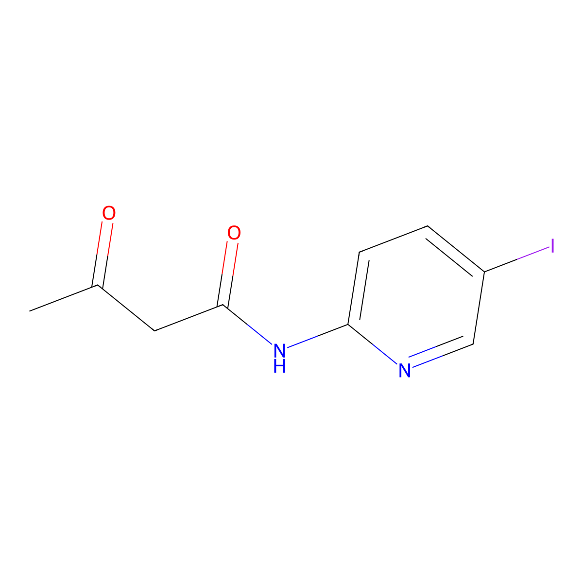 N-(5-iodo-2-pyridinyl)-3-oxobutanamide molecular structure, CAS 343373-22-8