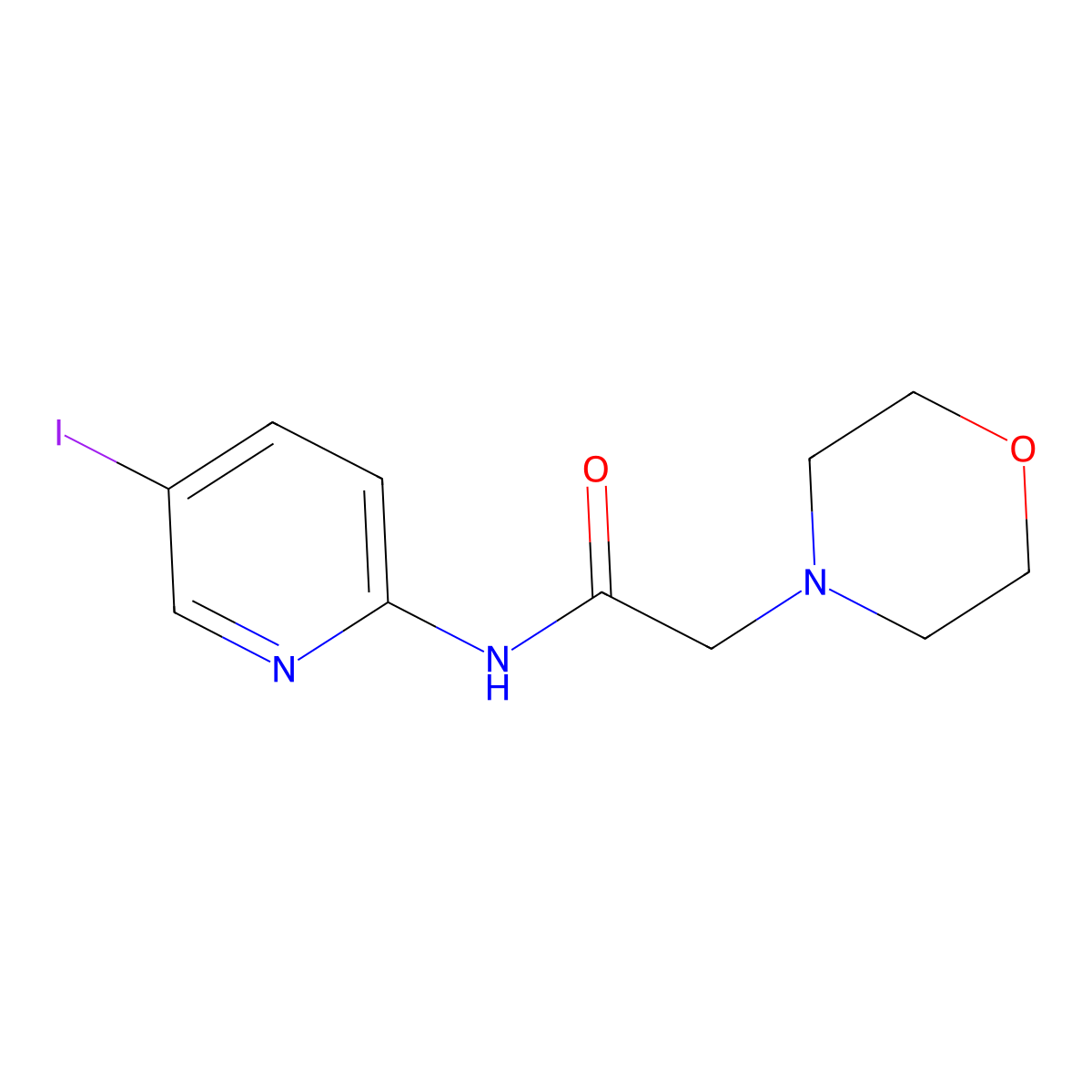 N-(5-iodo-2-pyridinyl)-2-morpholinoacetamide molecular structure, CAS 343373-24-0