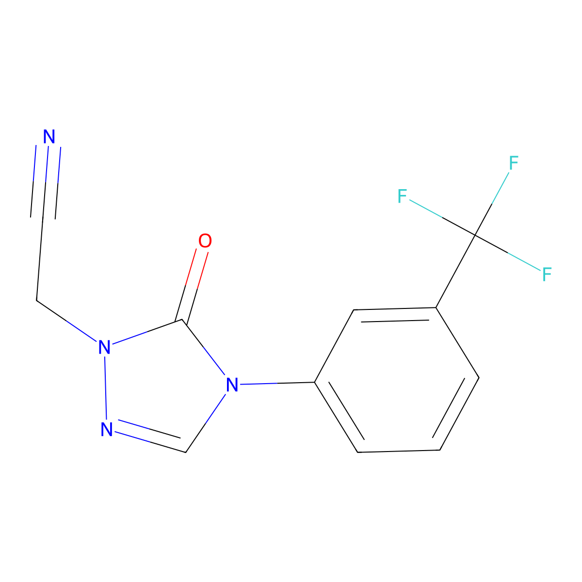 2-{5-oxo-4-[3-(trifluoromethyl)phenyl]-4,5-dihydro-1H-1,2,4-triazol-1-yl}acetonitrile molecular structure, CAS 343373-32-0