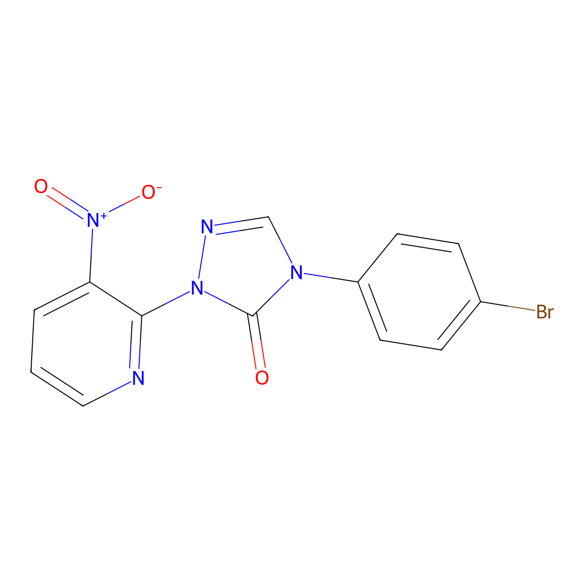 4-(4-bromophenyl)-2-(3-nitro-2-pyridinyl)-2,4-dihydro-3H-1,2,4-triazol-3-one molecular structure, CAS 343373-33-1