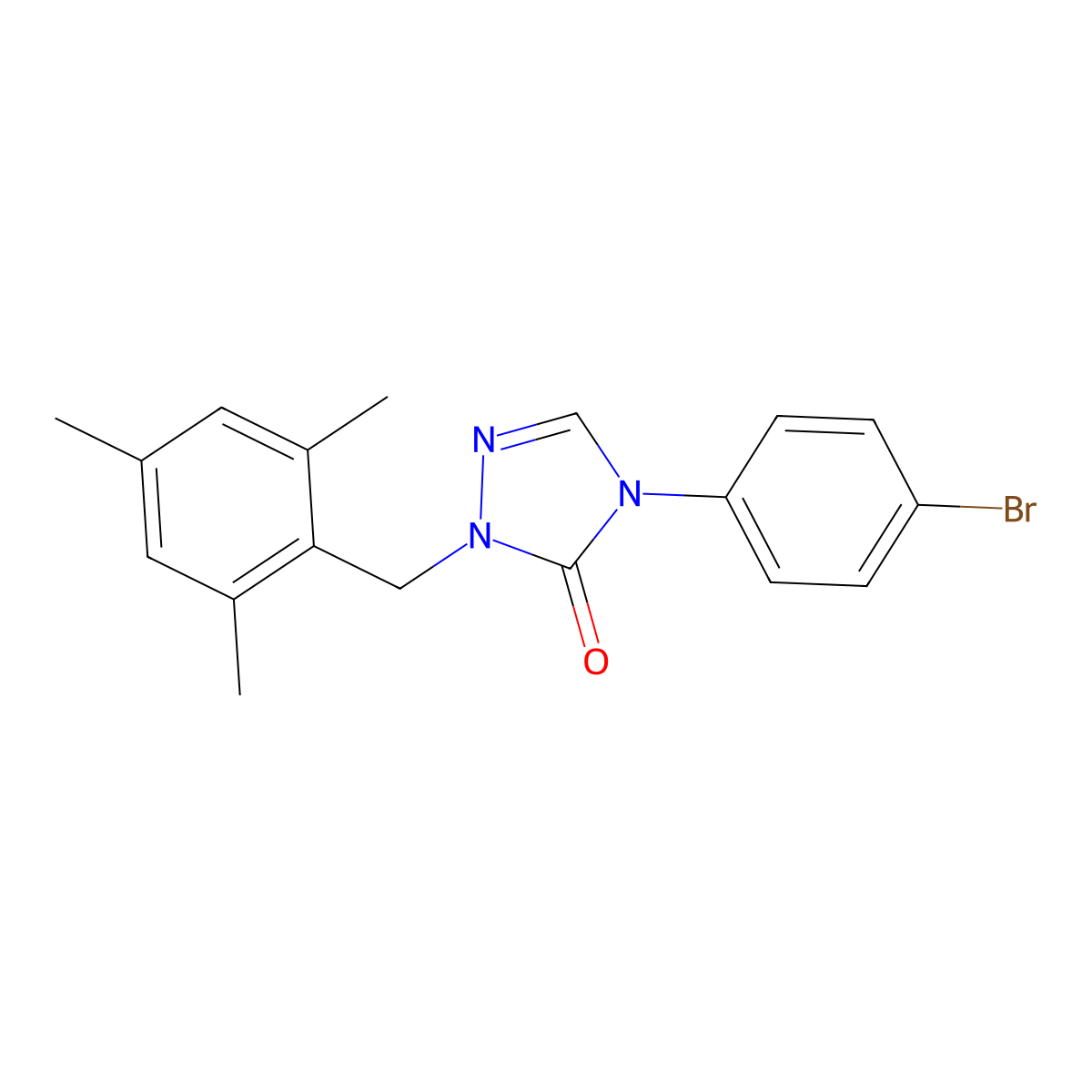 4-(4-bromophenyl)-2-(mesitylmethyl)-2,4-dihydro-3H-1,2,4-triazol-3-one molecular structure, CAS 343373-36-4