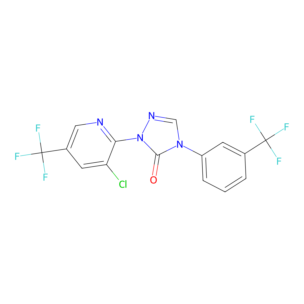 2-[3-Chloro-5-(trifluoromethyl)pyridin-2-yl]-4-[3-(trifluoromethyl)phenyl]-1,2,4-triazol-3-one molecular structure, CAS 343373-37-5