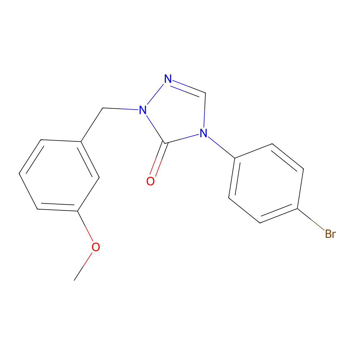 4-(4-bromophenyl)-2-(3-methoxybenzyl)-2,4-dihydro-3H-1,2,4-triazol-3-one molecular structure, CAS 343373-38-6