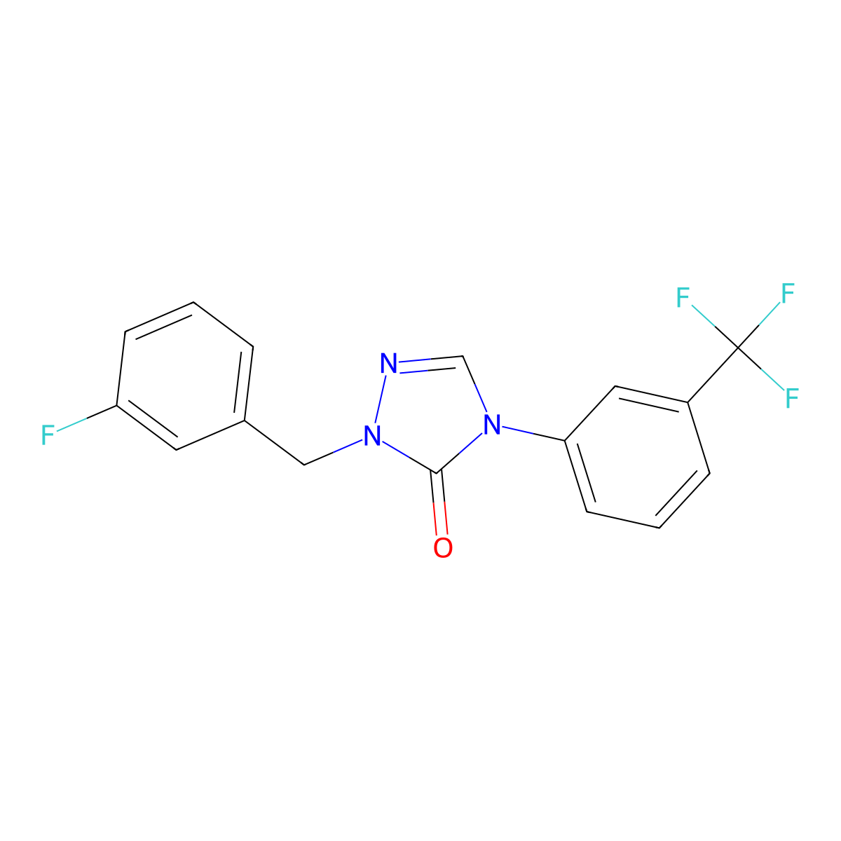 2-(3-fluorobenzyl)-4-[3-(trifluoromethyl)phenyl]-2,4-dihydro-3H-1,2,4-triazol-3-one molecular structure, CAS 343373-39-7