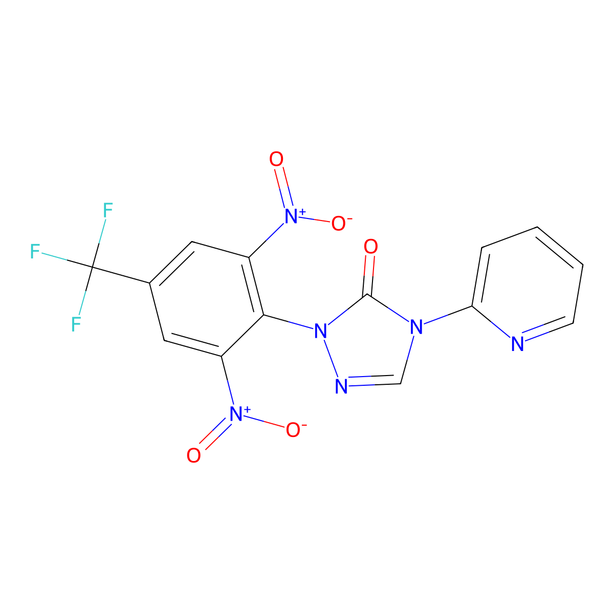 2-[2,6-dinitro-4-(trifluoromethyl)phenyl]-4-(2-pyridinyl)-2,4-dihydro-3H-1,2,4-triazol-3-one molecular structure, CAS 343373-44-4