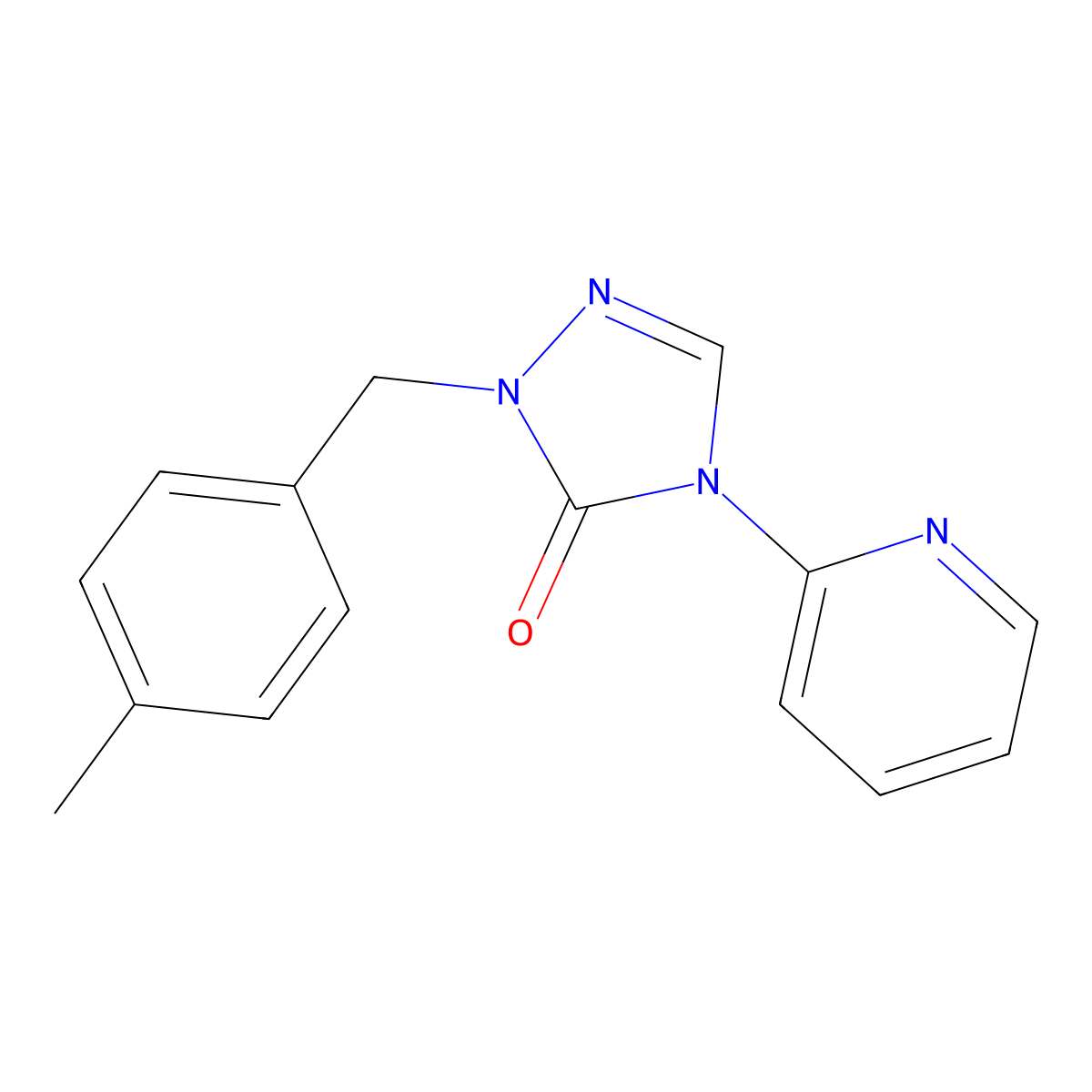 2-(4-methylbenzyl)-4-(2-pyridinyl)-2,4-dihydro-3H-1,2,4-triazol-3-one molecular structure, CAS 343373-45-5