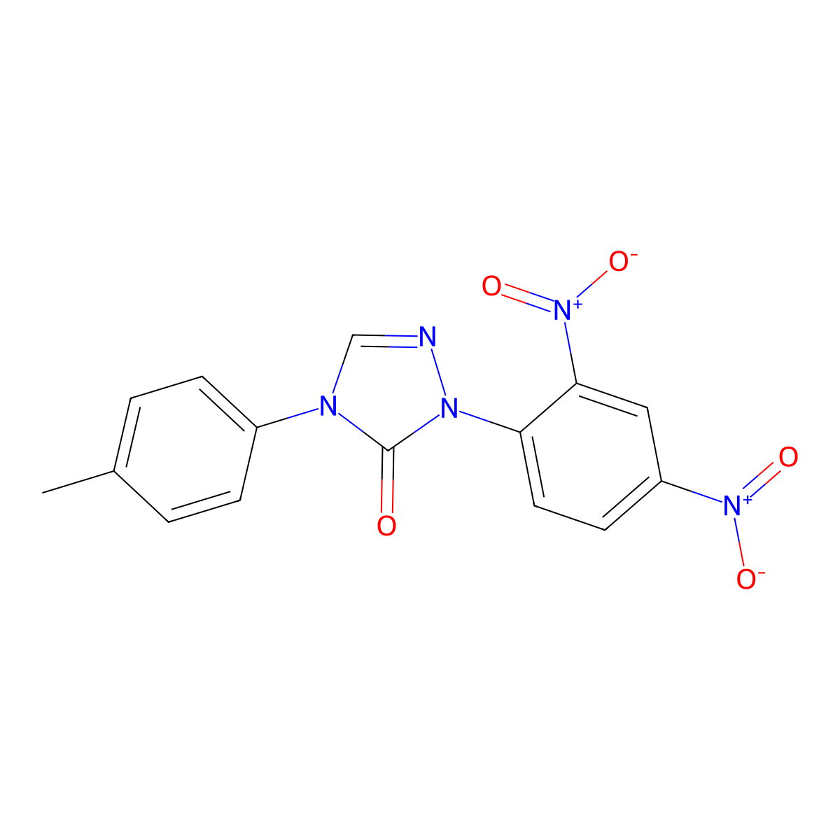 2-(2,4-dinitrophenyl)-4-(4-methylphenyl)-2,4-dihydro-3H-1,2,4-triazol-3-one molecular structure, CAS 343373-46-6
