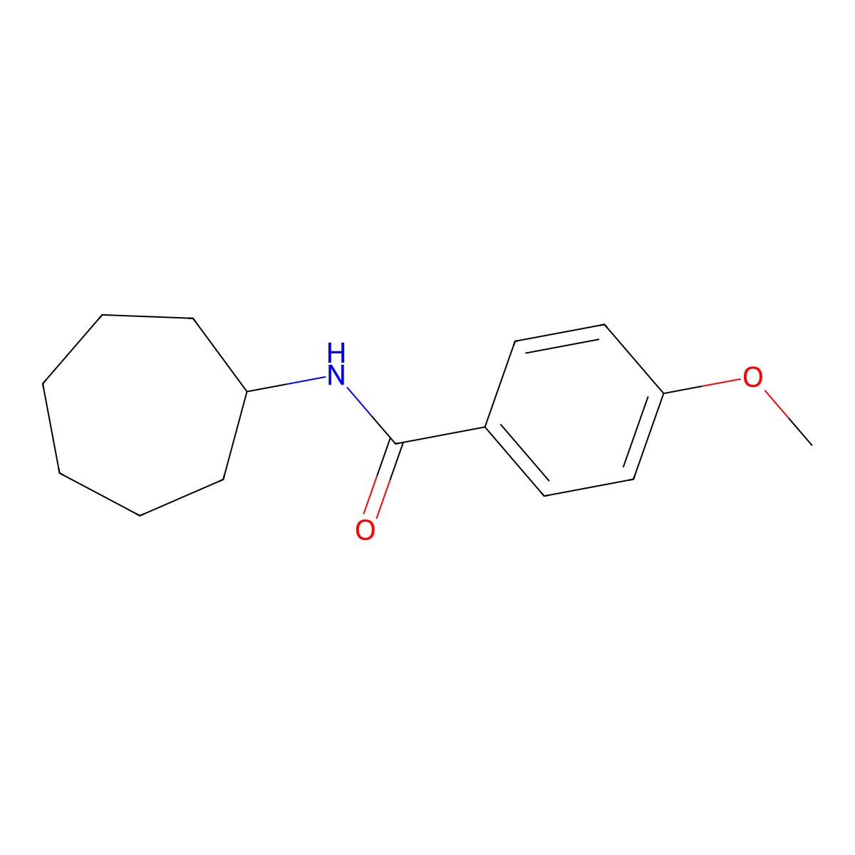 N-Cycloheptyl-4-methoxybenzamide molecular structure, CAS 343373-47-7