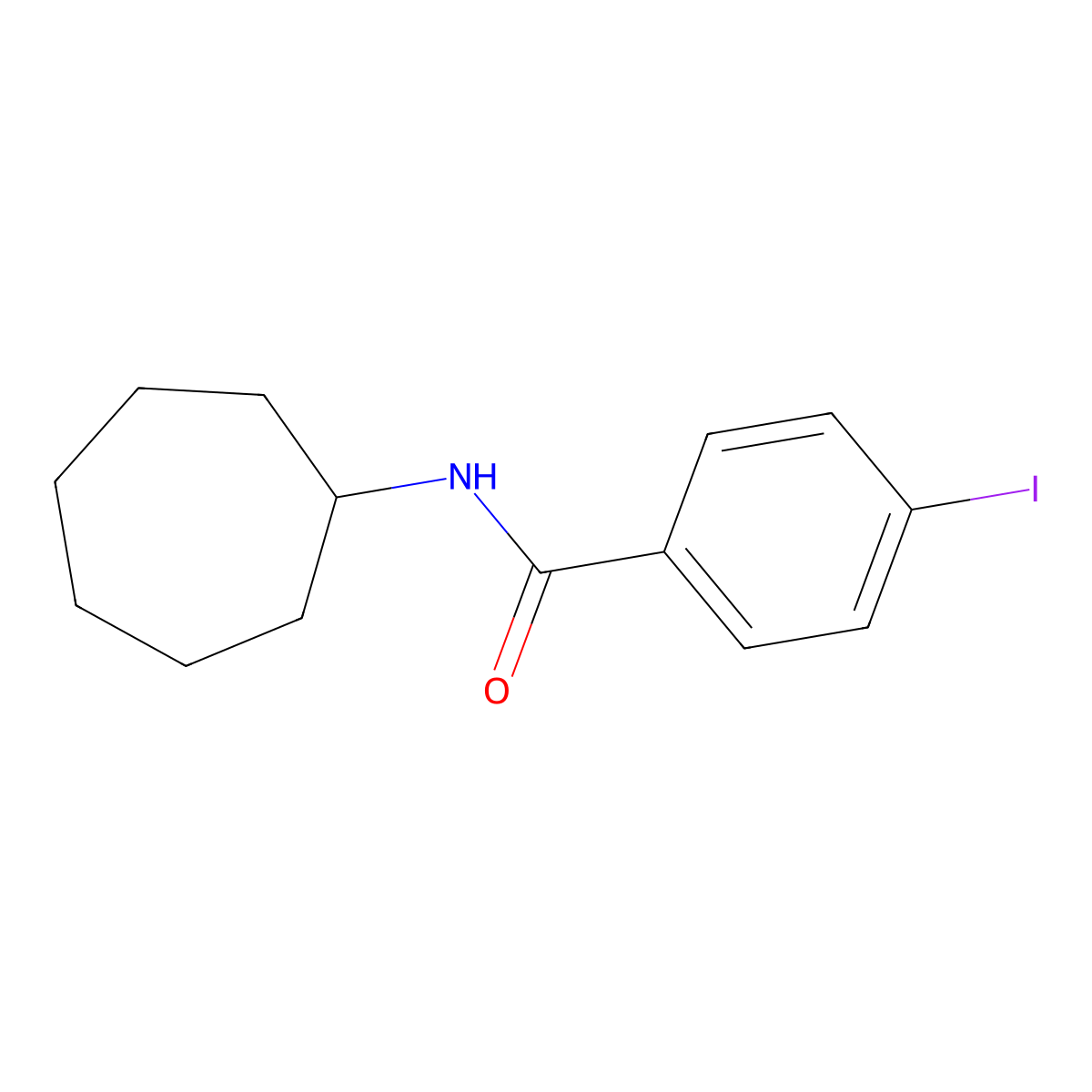 N-cycloheptyl-4-iodobenzamide molecular structure, CAS 343373-50-2