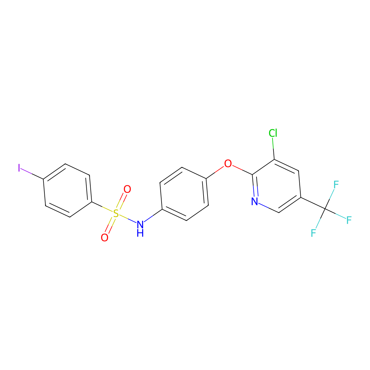 N-(4-{[3-chloro-5-(trifluoromethyl)-2-pyridinyl]oxy}phenyl)-4-iodobenzenesulfonamide molecular structure, CAS 343373-51-3