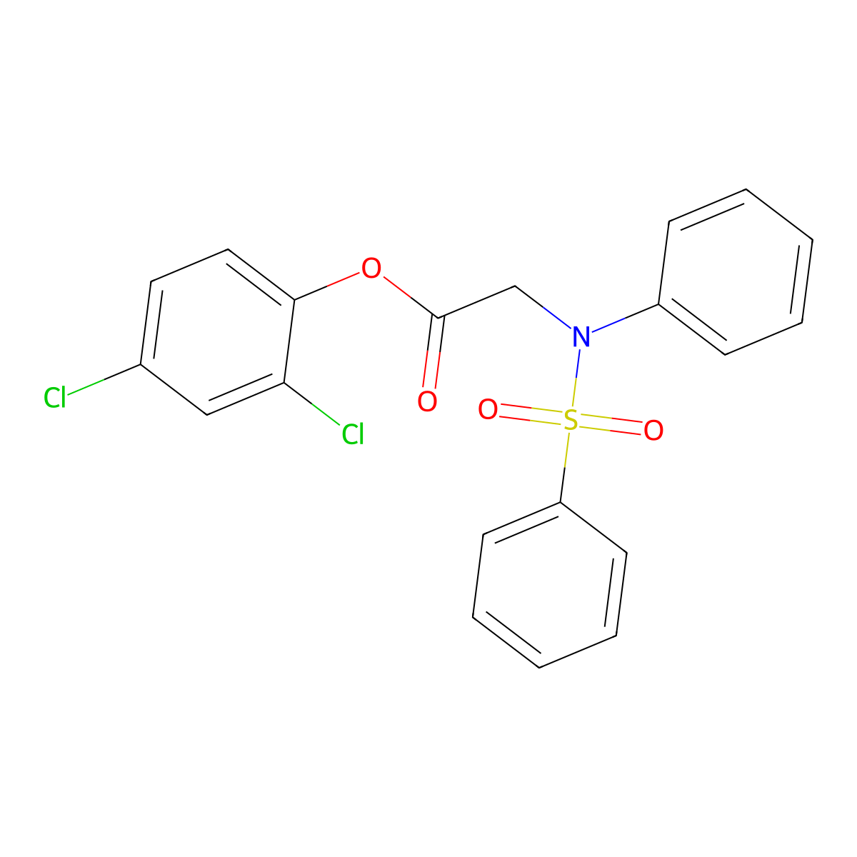 2,4-Dichlorophenyl 2-[(phenylsulfonyl)anilino]acetate molecular structure, CAS 343373-55-7