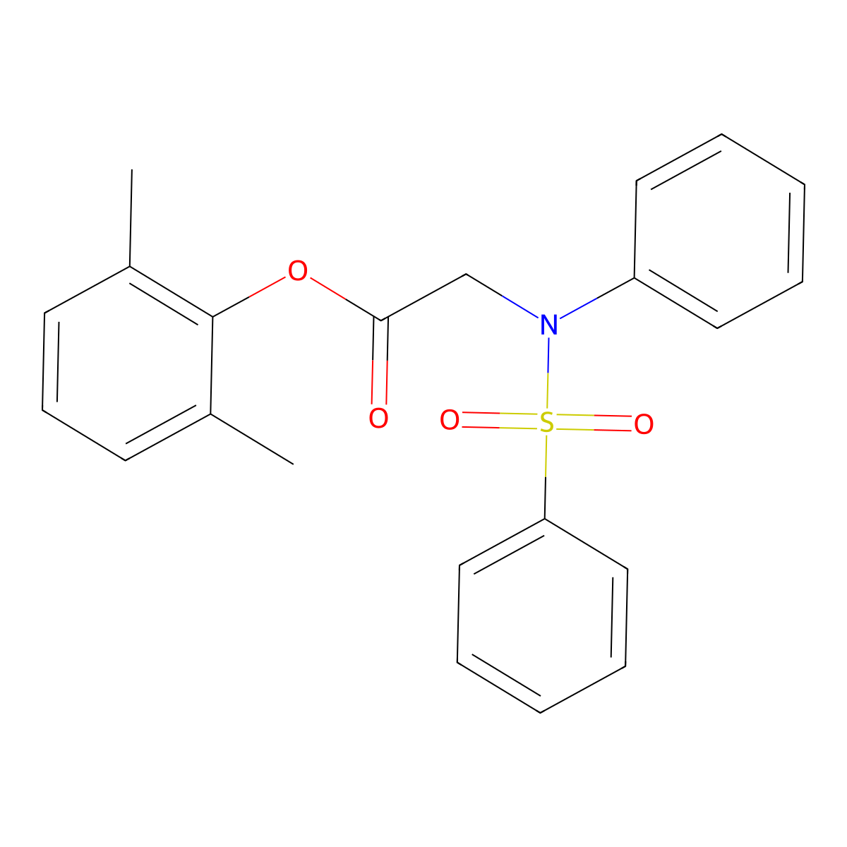 2,6-Dimethylphenyl 2-[(phenylsulfonyl)anilino]acetate molecular structure, CAS 343373-62-6