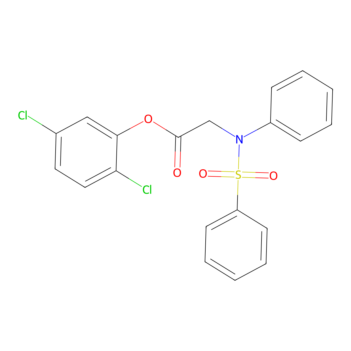 2,5-Dichlorophenyl 2-[(phenylsulfonyl)anilino]acetate molecular structure, CAS 343373-64-8
