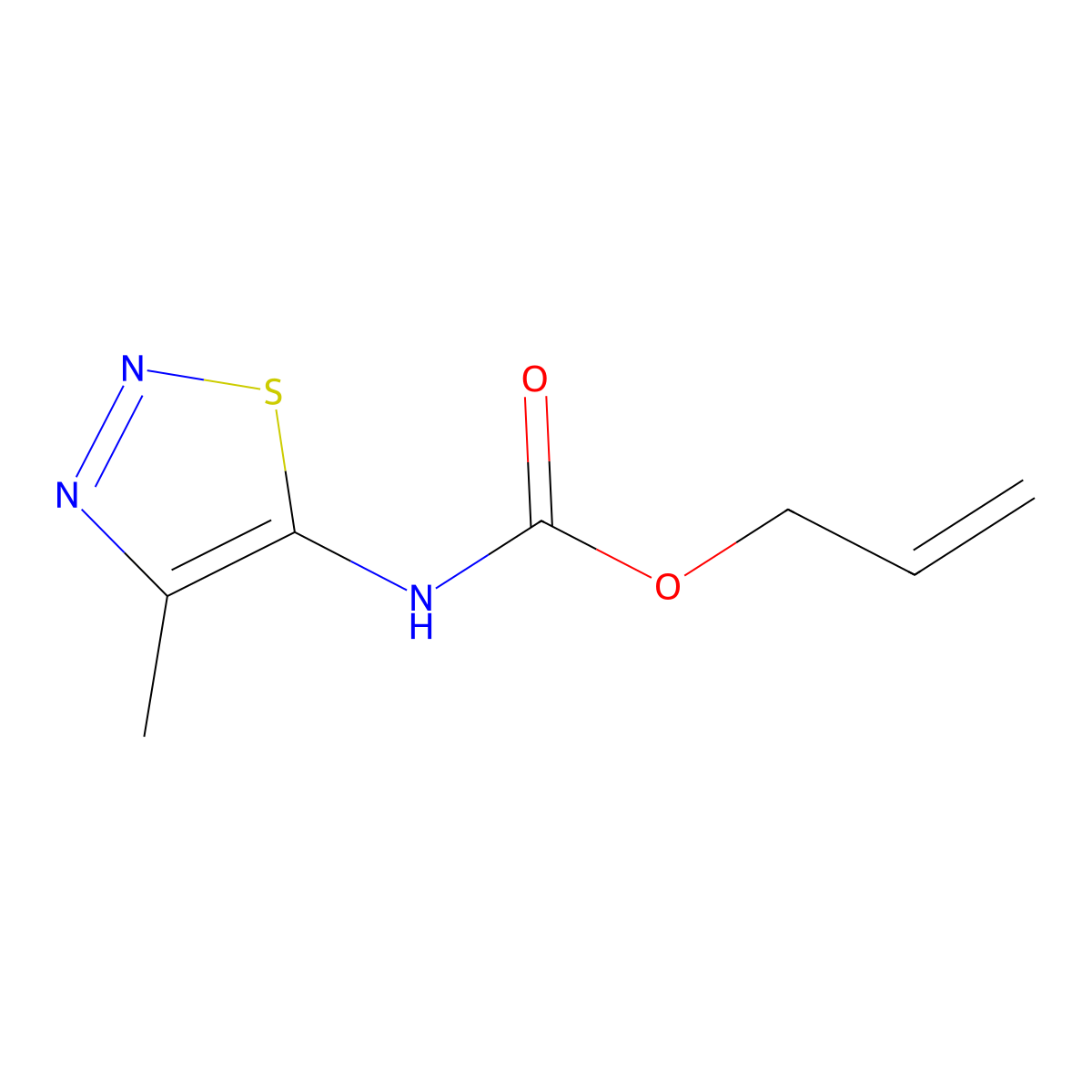 allyl N-(4-methyl-1,2,3-thiadiazol-5-yl)carbamate molecular structure, CAS 343373-69-3